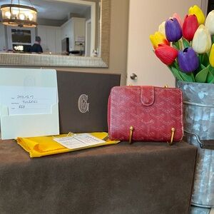 COA Included: Goyard Red Tuileries Compact Wallet *With Box, Dusty, and Papers*